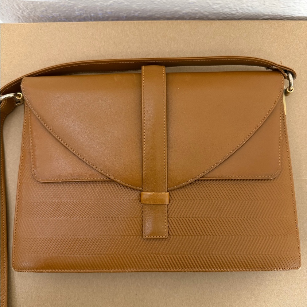 vintage brown leather shoulder crossbody bag Gallery Originals Sophisticated - Picture 14 of 15